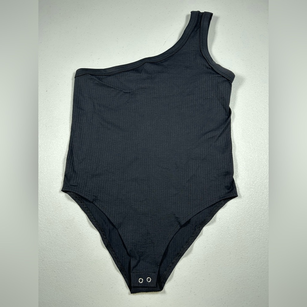 Anthropologie Black One Shoulder Bodysuit